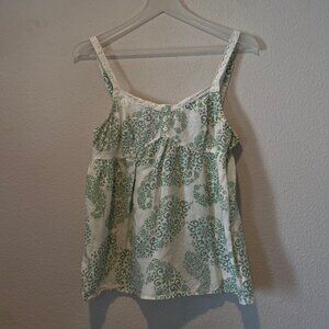 Y2K Floral Babydoll Cottagecore Tank‎ Top Linen Blend Size Medium